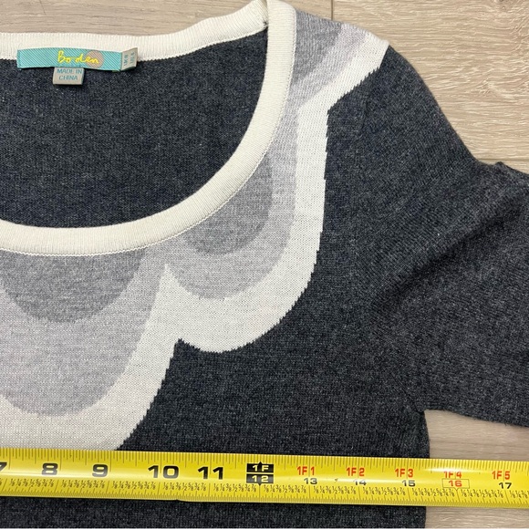 Boden Dress Size 4 Cashmere Blend Knit Mini Tunic Charcoal Gray Sweater Dress - Picture 5 of 8